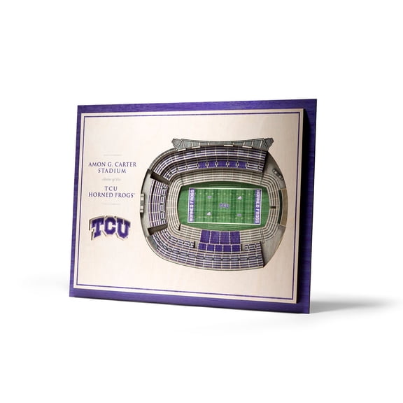 YouTheFan TCU Horned Frogs 17"x13" 3D 5 Layer Stadium View Wall Art