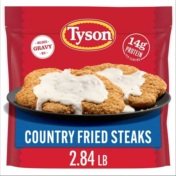 Tyson Country Fried Steaks with Gravy Mix, Frozen, 4 oz., 10 pk.