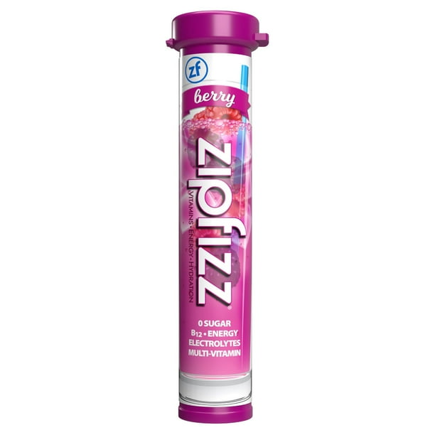 Zipfizz Energy Multi-Vitamin Hydration Drink Mix, Berry, 20 ct