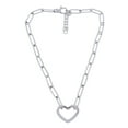 thumbnail image 2 of Open Heart Paperclip Chain Necklace in Sterling Silver, 2 of 6