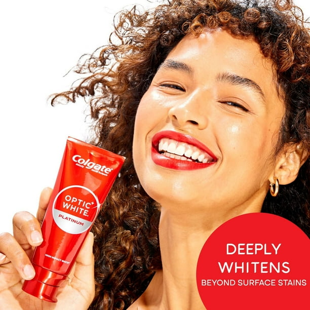 colgate optic white for coffee tea and tobacco review Colgate Optic White Platinum Teeth Whitening Toothpaste, 4.1 oz., 4 pk