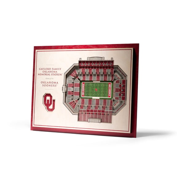 YouTheFan Oklahoma Sooners 17"x13" 3D 5 Layer Stadium View Wall Art