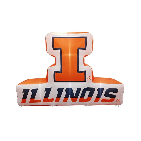 Logo Brands Illinois Fighting Illini Pre-Lit 7’x10’ Team Inflatable