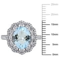 thumbnail image 3 of Aquamarine and Halo Diamond Accent Ring in 14K Gold, 3 of 9
