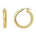 thumbnail image 2 of Wedding Band Hoop Earrings in 14K Gold, 2 of 5