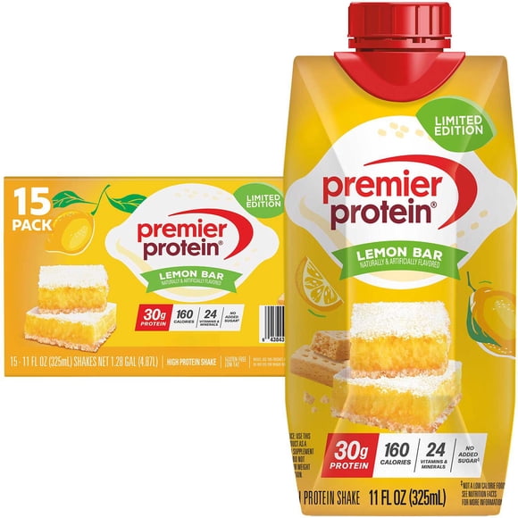 Premier Protein High Protein 30g Protein Shake, Lemon Bar, 11 fl. oz., 15 pk.