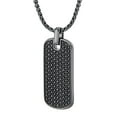 thumbnail image 3 of Men's Black Spinel Dog Tag Pendant Chain Necklace in Sterling Silver, 3 of 7