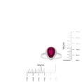 thumbnail image 3 of Pear Cut Lab Created Gemstone & 0.19 CT. T.W. Diamond Ring in 14K Gold, 3 of 4