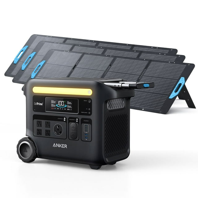 Anker SOLIX F2600 Portable Power Station - 2560W/2400W with 3 200W Solar Panel
