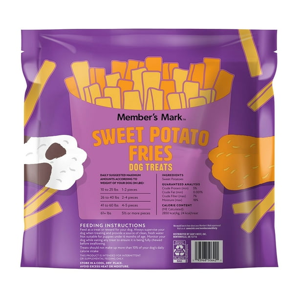 Member's Mark Sweet Potato Fries Dog Treats, 32