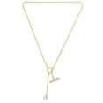 thumbnail image 2 of Freshwater Cultured 9.5mm Pearl Drop Lariat Toggle Necklace in 14K Gold, 2 of 8