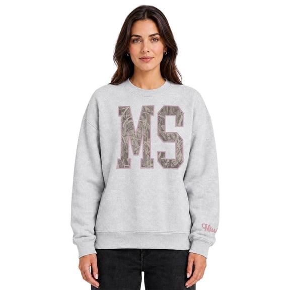 State of Mine Women's Camo Letters State Sweatshirt