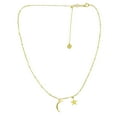 thumbnail image 2 of 14K Gold Moon and Star Choker with Beads, 16", 2 of 4