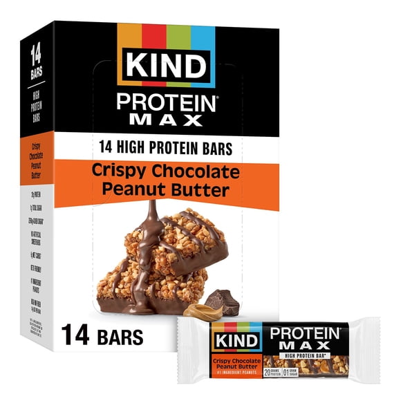 KIND Max Crispy Protein Bars, Chocolate Peanut Butter, 14 ct.