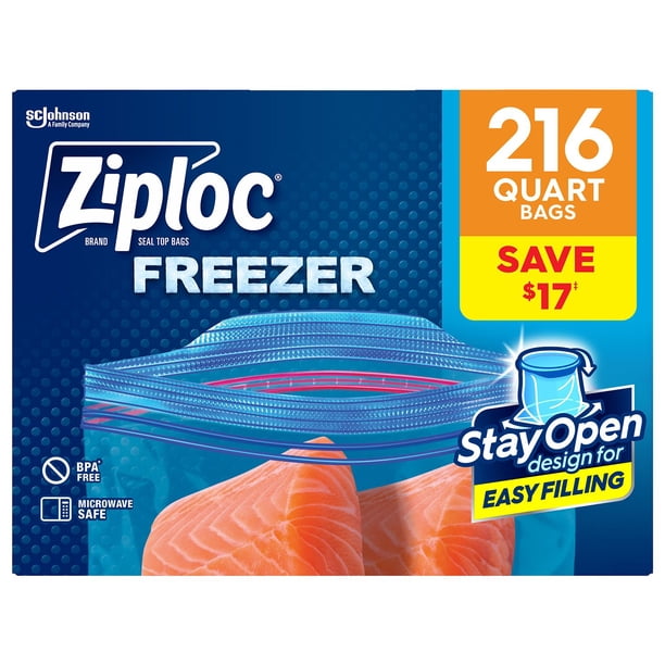 Ziploc Seal Top Quart Freezer Bags, 216 ct. - Samsclub.com