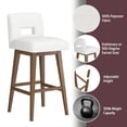thumbnail image 5 of HH2 Home Upholstered Key Back Wood Adjustable Height Swivel Bar Stool, 5 of 19