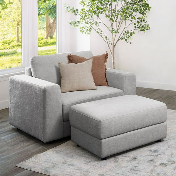 Elliot Stain-Resistant Oversized Armchair and Ottoman