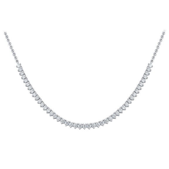 1.00 CT. T.W. Round Cut Diamond Semi Tennis Necklace in 14K Gold
