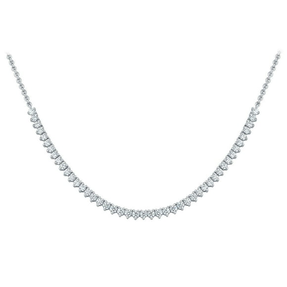 1.00 CT. T.W. Round Cut Diamond Semi Tennis Necklace in 14K Gold