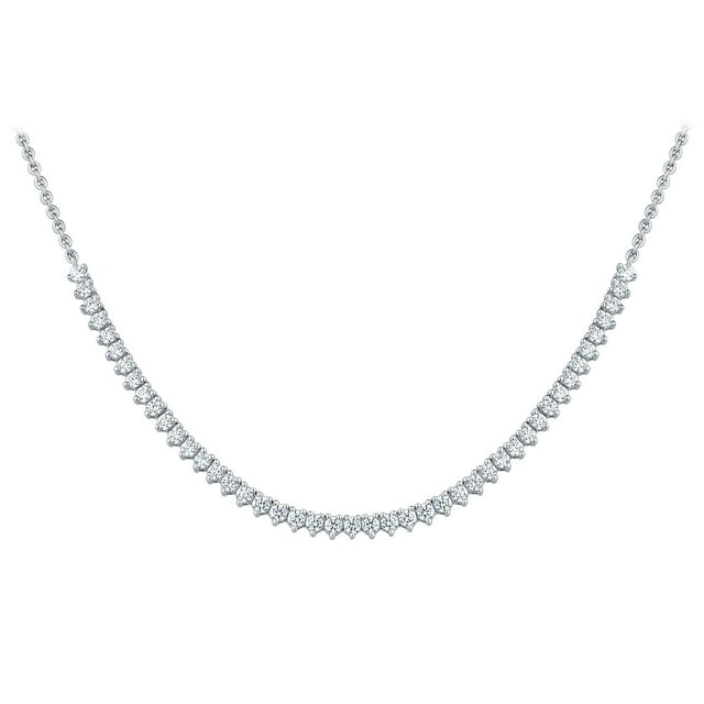 1.00 CT. T.W. Round Cut Diamond Semi Tennis Necklace in 14K Gold