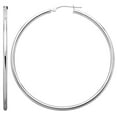 thumbnail image 1 of High Polish Round Tube Hoop Earrings in 14K Gold, 1 of 2