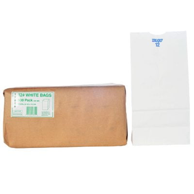 PAPER BAG 12# WHITE 500 CT