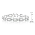 thumbnail image 4 of Lab Created White Sapphire Square Link Bracelet in Sterling Silver, 4 of 6