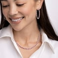 thumbnail image 4 of Round Cut Lab Created Gemstone Tennis Necklace in Sterling Silver, 4 of 5