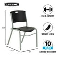 thumbnail image 3 of Lifetime Plastic Stacking Chair /Black & Silver - Commercial, 3 of 13