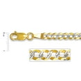 thumbnail image 3 of Two-Tone Diamond Cut Curb Chain Necklace in 14K Gold, 3.65mm, 3 of 7