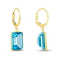 thumbnail image 3 of Emerald Cut Gemstone Dangle Earrings in 14K Gold, 3 of 5