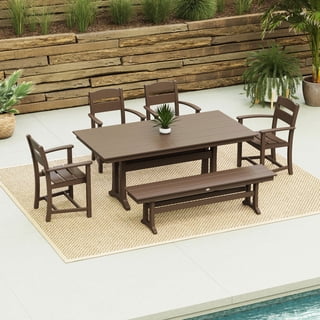 POLYWOOD Gulf Shores Farmhouse Trestle Dining Set, 6pc