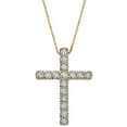 thumbnail image 1 of 0.71 CT. T.W. Diamond Cross Pendant in 14K Gold, 1 of 8