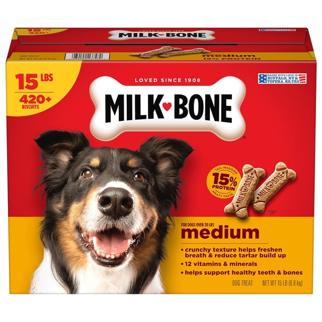 Milk-Bone Original Dog Biscuits, Medium Crunchy Dog Treats, 15 lbs.