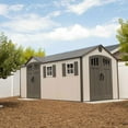 thumbnail image 1 of Lifetime 8' x 17.5' Outdoor Storage Shed Dual Entry, Tan, 1 of 25