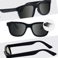 thumbnail image 8 of CHAMELO Lifestyle Dusk Classic Button Smart Audio Sunglasses, Black Frame with Smoke Lenses | Adjustable Electronic Tint, Bluetooth Open-Ear Audio + Integrated Microphone, Polarized UV Protection, 8 of 9