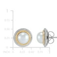 thumbnail image 4 of Freshwater Cultured 8-9.5mm Halo Pendant Necklace & Stud Earring Set in 14K Gold & Sterling Silver, 4 of 11
