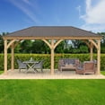 thumbnail image 4 of Yardistry All-Cedar Meridian Gazebo with Aluminum Roof, Choose Size, 4 of 8