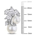 thumbnail image 5 of Freshwater Cultured 6-8.5mm Pearl & Gemstone Earrings in Sterling Silver, 5 of 5