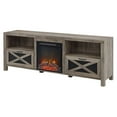 thumbnail image 4 of Abilene 70" Rustic Farmhouse Fireplace TV Stand, Grey Wash, 4 of 8