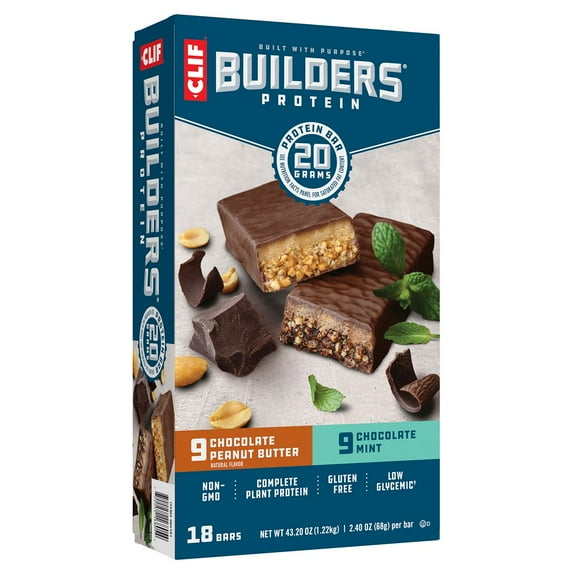 CLIF BUILDERS Gluten Free Protein Bars, Variety Pack, 18 pk.