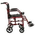 thumbnail image 6 of Ultra Lightweight Transport Wheelchair, Burgundy, 6 of 9