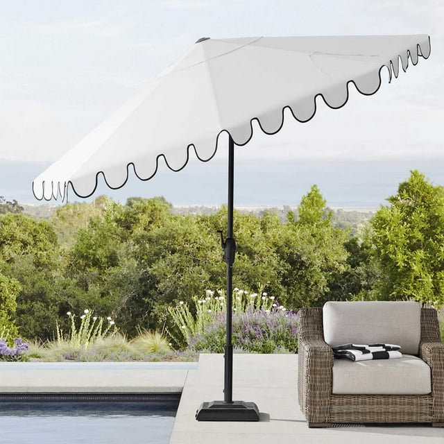 Member's Mark 10' Scalloped Market Umbrella with Sunbrella Fabric