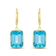 thumbnail image 1 of Emerald Cut Gemstone Dangle Earrings in 14K Gold, 1 of 5