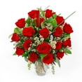 thumbnail image 1 of Member's Mark Red Roses and Greenery Vase Arrangement, choose stem count, 1 of 4