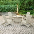 thumbnail image 1 of POLYWOOD Gulf Shores Adirondack Conversation Set with Fire Pit Table, 5pc, 1 of 7