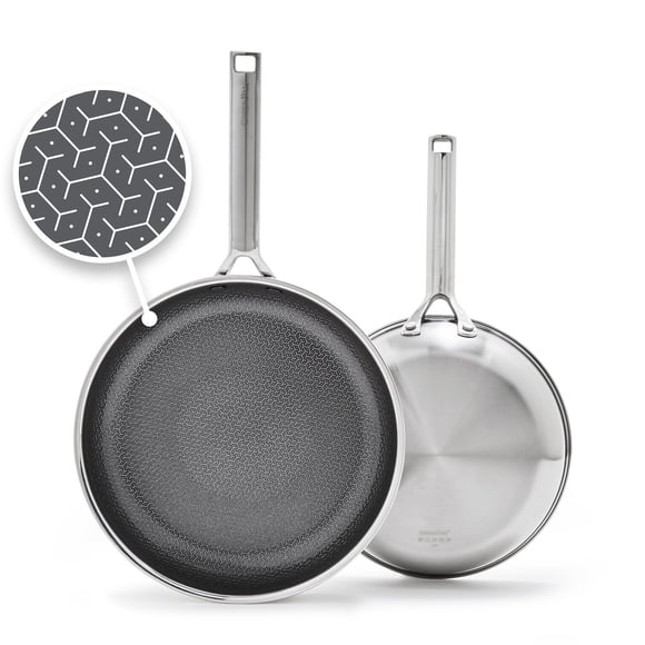 GreenPan Apex 2-Piece Hybrid Stainless Steel Fry Pan Set, 10" & 12"