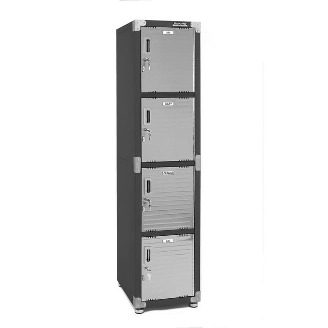 Seville Classics UltraHD® 4-Door Locker Cabinet, 15" W x 18" D x 72" H