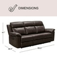 thumbnail image 5 of Manhattan Top-Grain Leather 3-Piece Reclining Sofa Set, Assorted Colors, 5 of 21