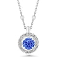 thumbnail image 2 of Round Cut Lab Created Gemstone Dancing Pendant & Earring Set in Sterling Silver, 2 of 7